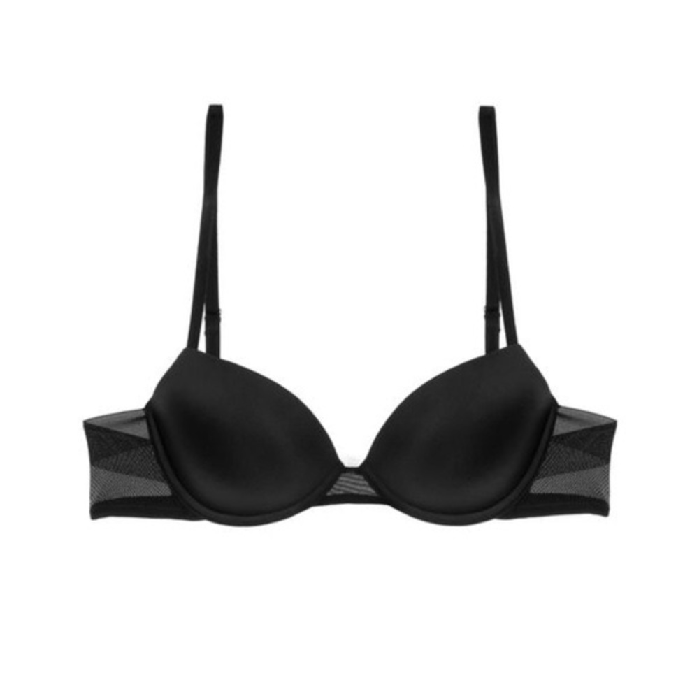 True and Co black uniform t-shirt bra, 36B